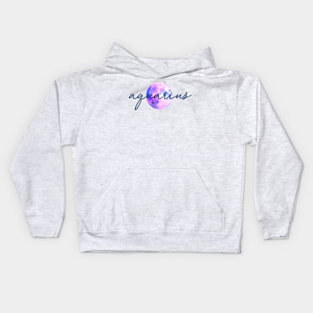 Aquarius Moon Quote Kids Hoodie by aterkaderk